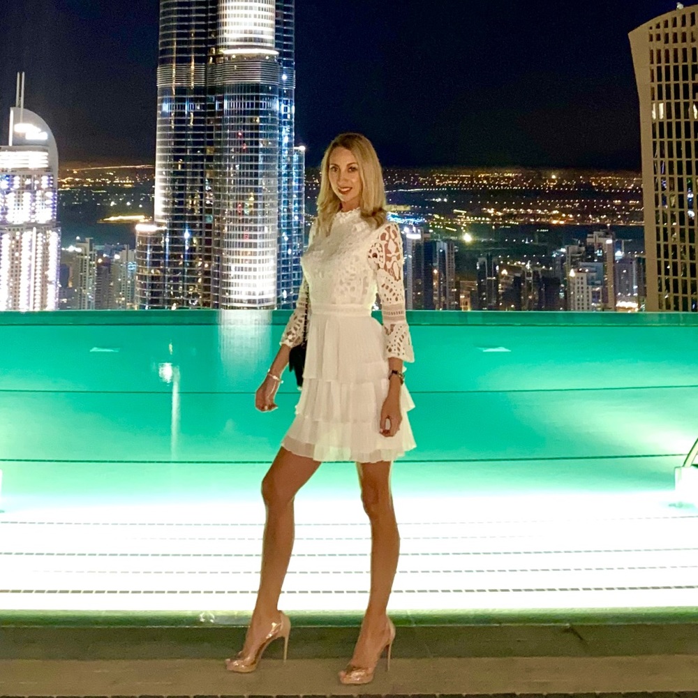 White Lace Ruffle Dress - Picture 7 of 9